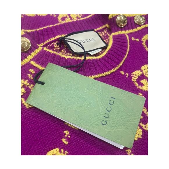 Gucci Wool GG Boucle Sweater Mini Dress Small Logo Monogram - Picture 3 of 10